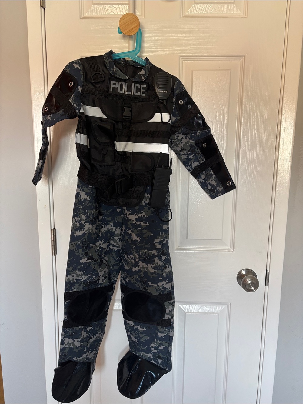 Police Kids Blue-Gray Digital Camo Tactical Costume